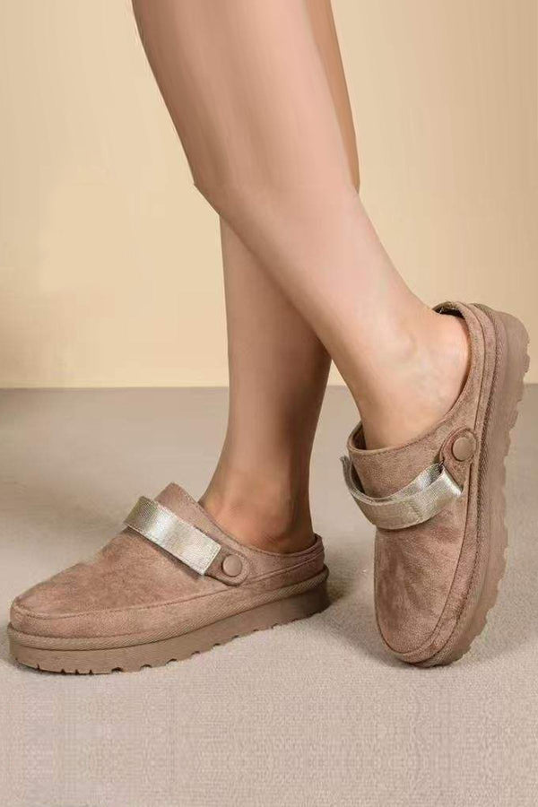 Suede Slip On Platform Shoes