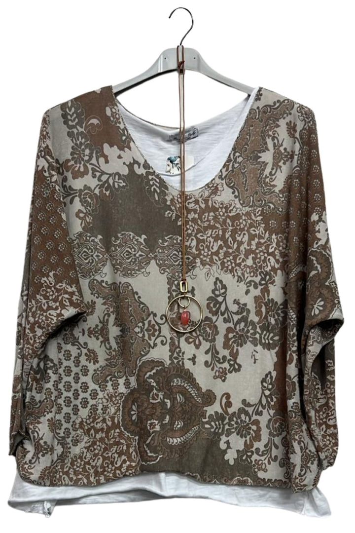 paisley print cotton top