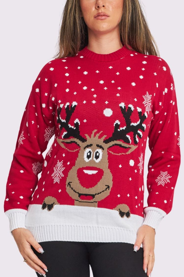 Smiling Rudolph Knitted XMAS Jumper