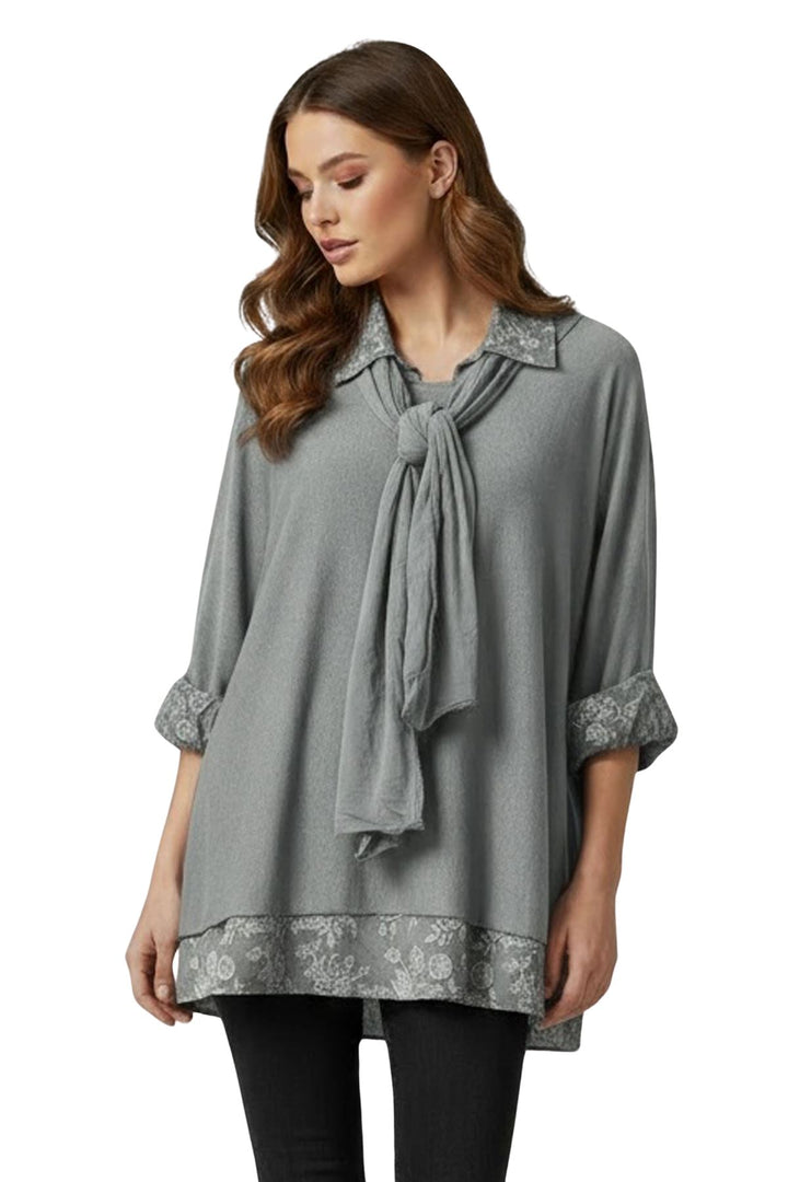 Floral scarf cotton top