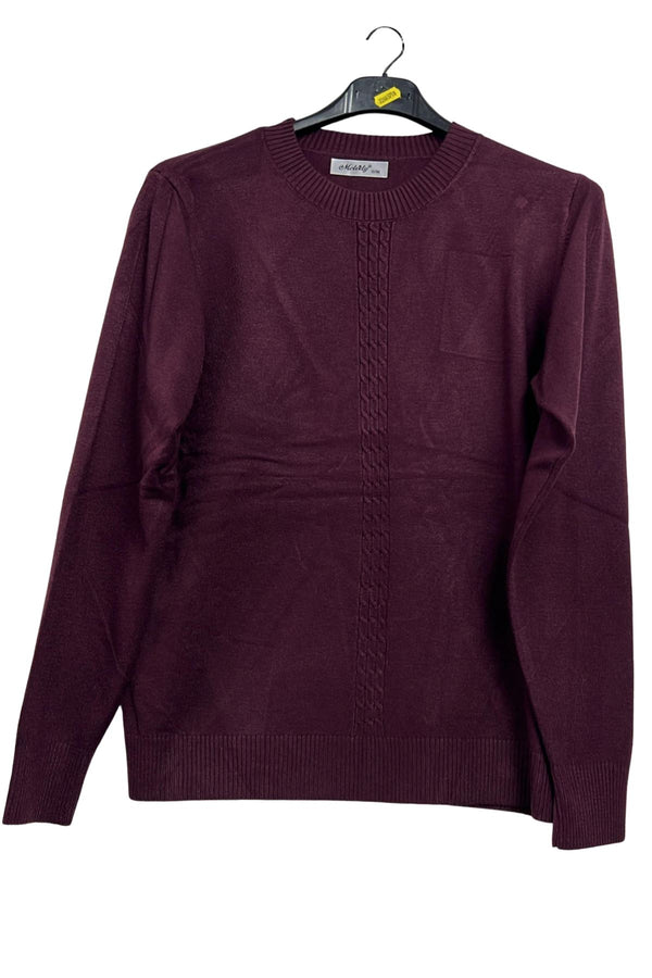 vertical cable knit jumper