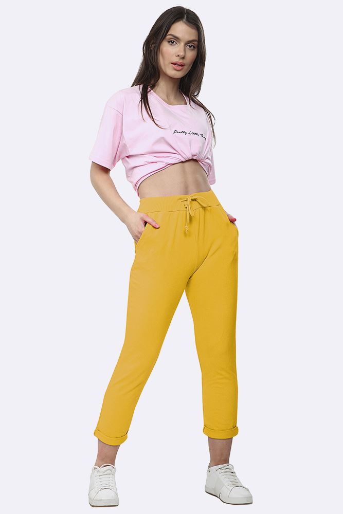 Italian Plain Drawstring Pocket Trousers