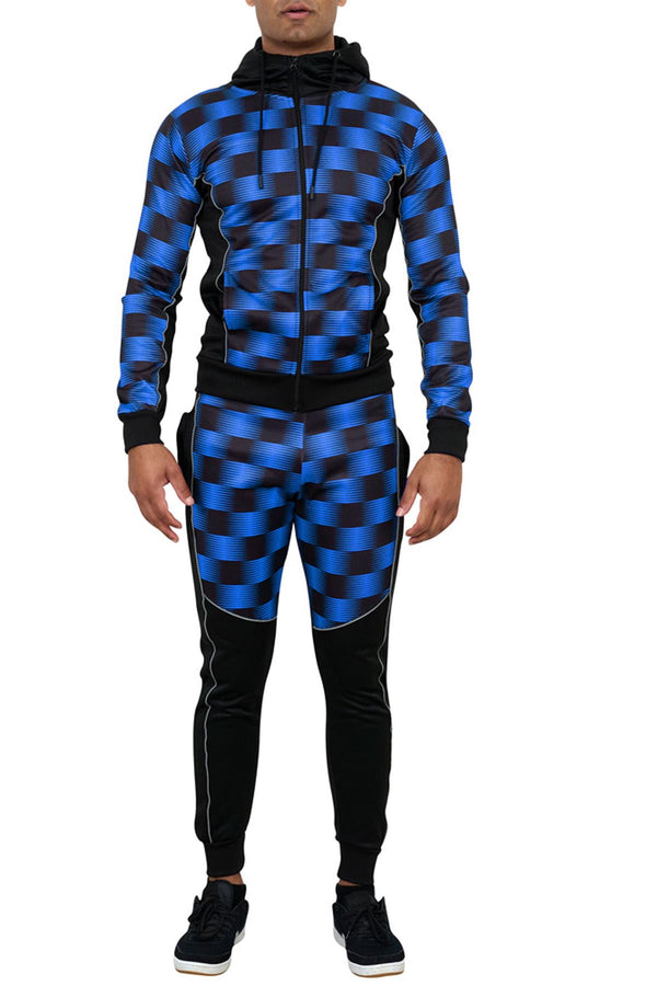 Special Price Check Print Zip Through Tracksuit