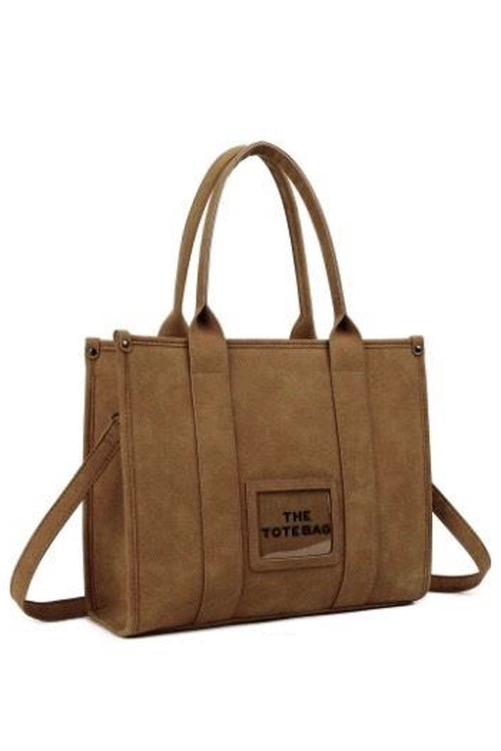tote suede two handle shoulder bag