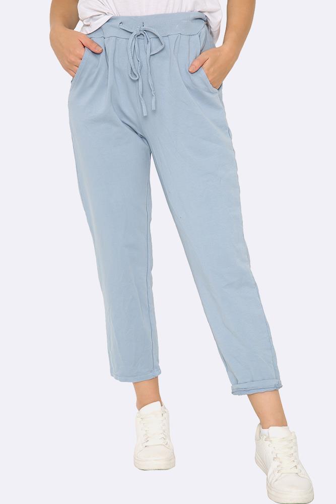 Italian Plain Drawstring Pocket Trousers
