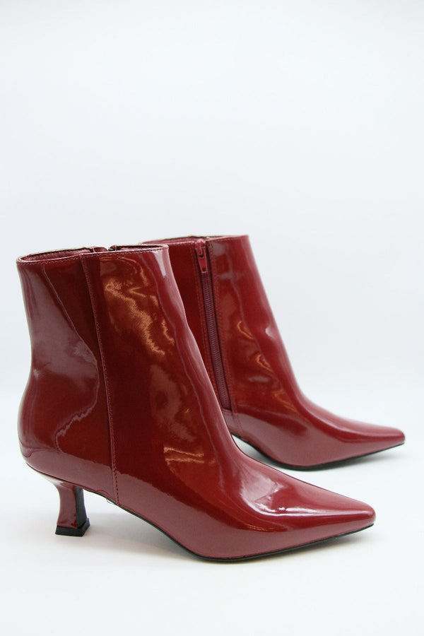 Kitten Heel Side Zip Ankle Shoes