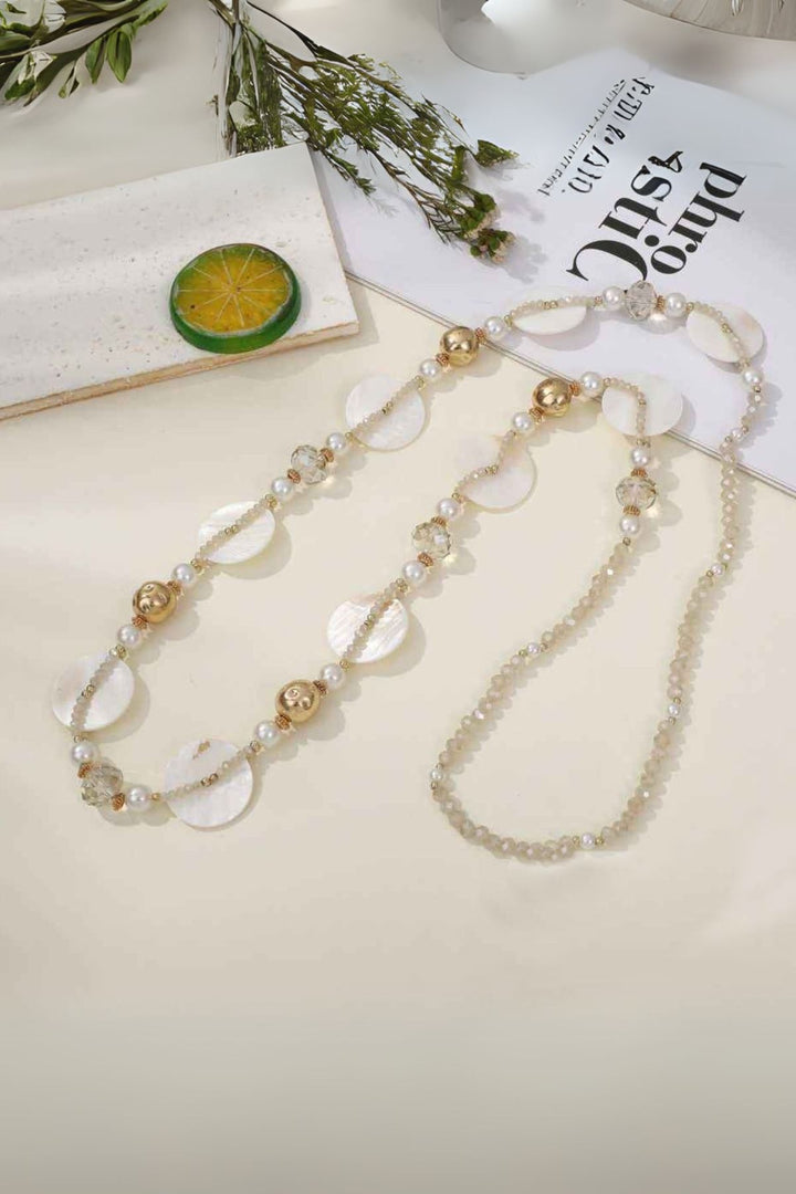 Disc Beaded Gold Accents Necklace