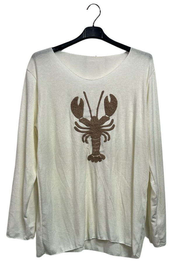 A Lobster Motif Soft Feel Tunic Top