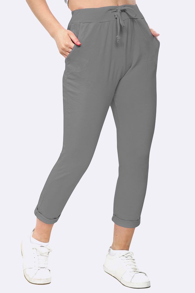 Italian Plain Drawstring Pocket Trousers