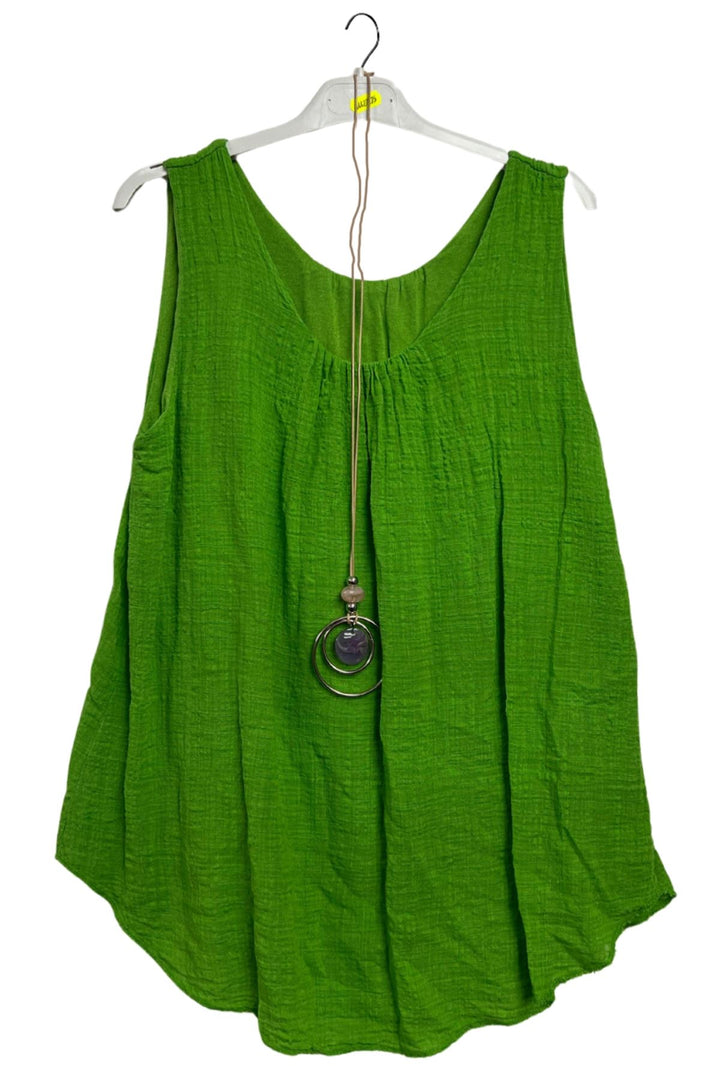Plain Asymmetrical Hem Cotton Top