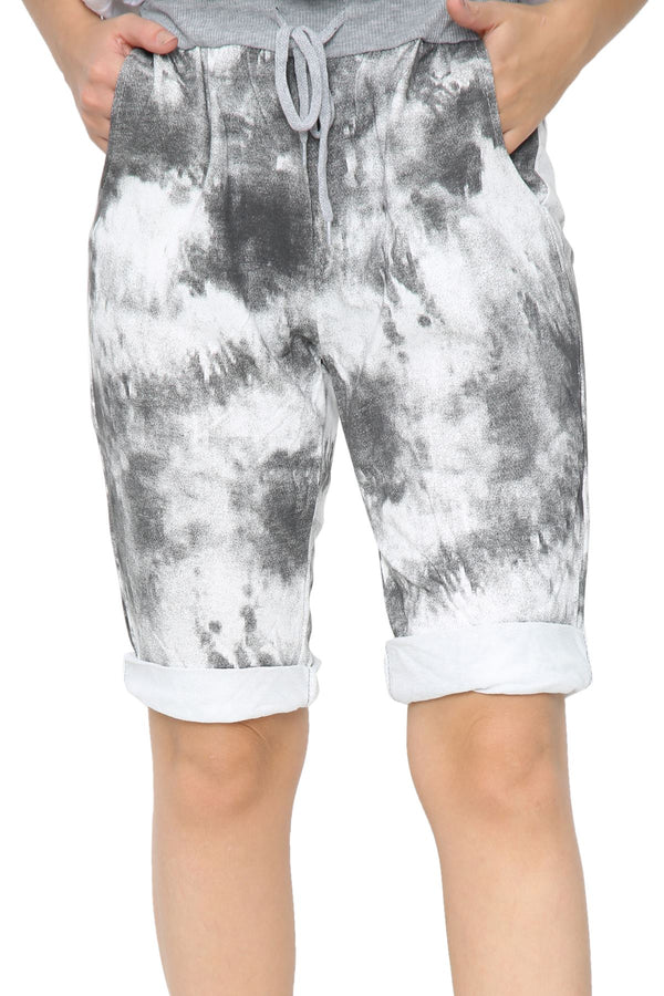Special Price Italian Washed Tie Dye Print Cropped Pants