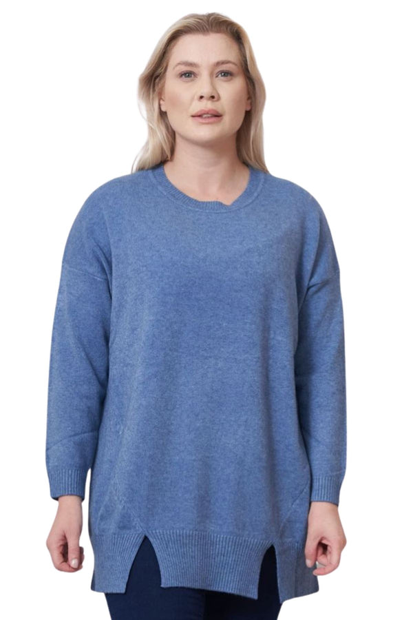 Plain Knit Split Hem Top