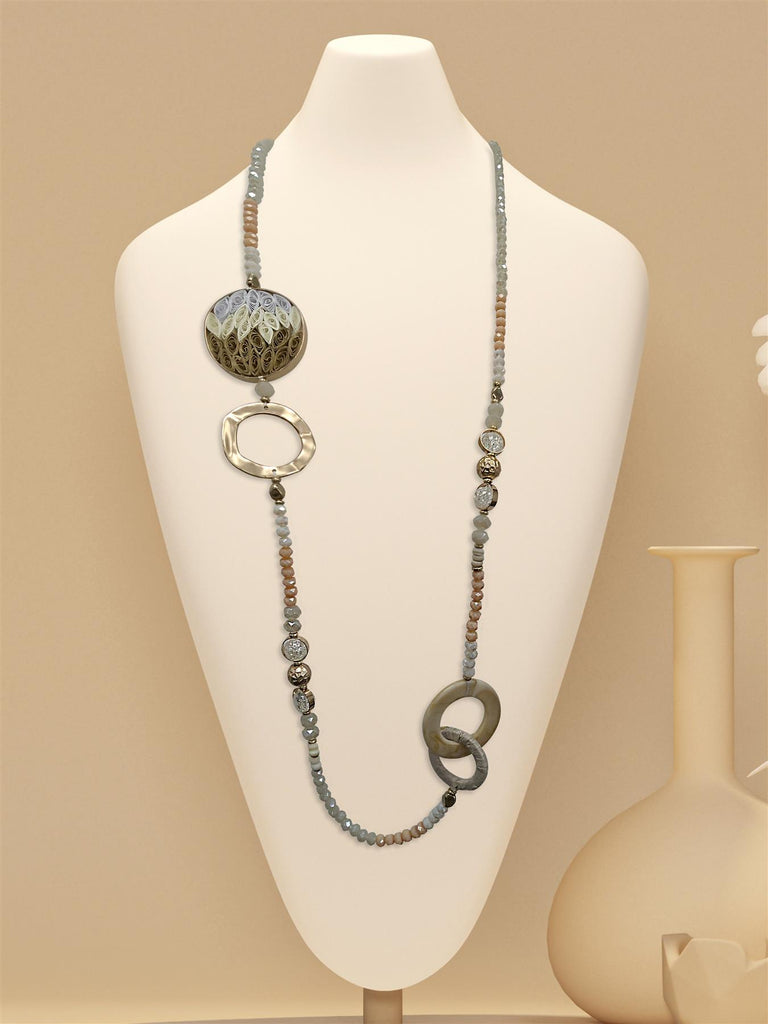Glass Beads & Linked Loops Necklace