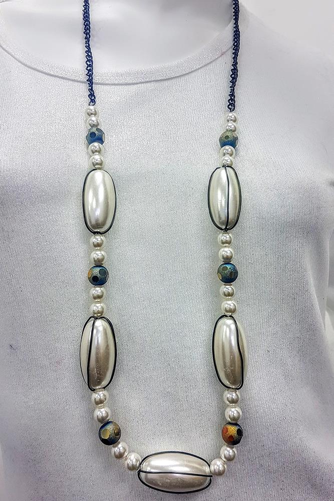 Pearl Multi Ring Cover Necklace
