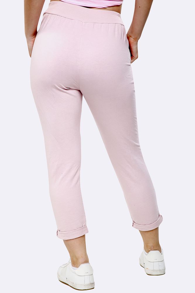 Wholesale Women Italian Plain Drawstring Pocket Trousers