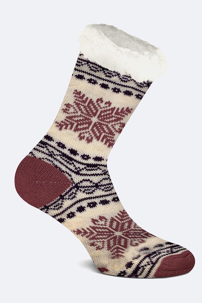 Unisex Jacquard Cosy Fleece Lining Pattern Socks