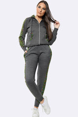 Love My Fashions® Womens Tracksuit Fleece Floral Side Panel