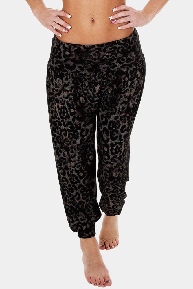 Ali Baba Leopard Print Full Length Harem Trousers